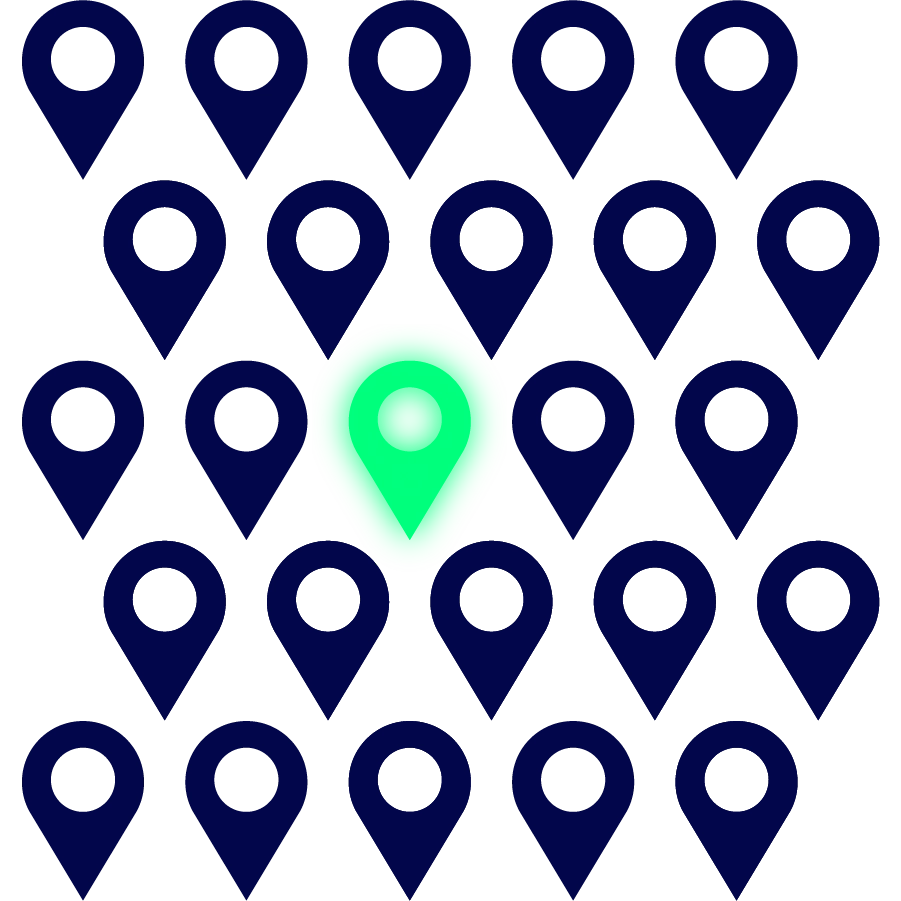 Pins with highlghted pin