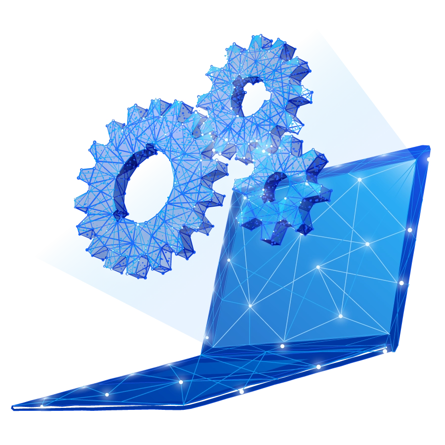 Laptop showing Configuration cogs image