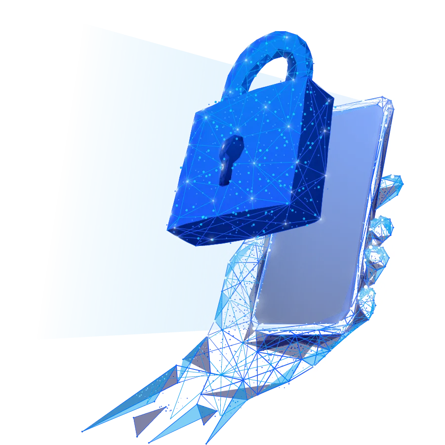 Laptop showing Padlock for security